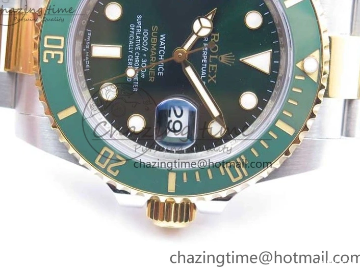 0218 Submariner 116613 LV VRF Best Edition YG Wrapped Bezel Green Dial on SS YG Bracelet A2836 MAX Version Compact 2920